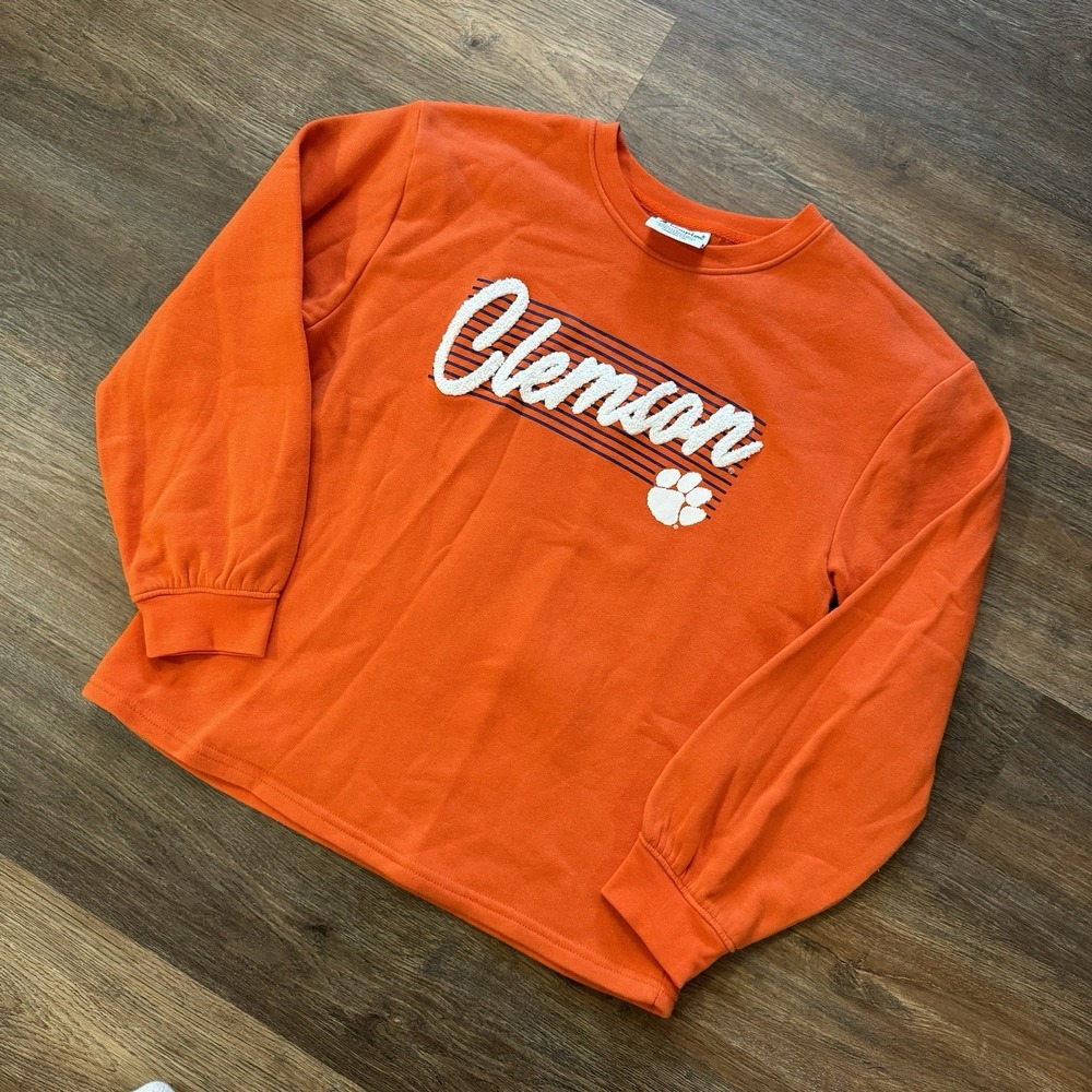 Clemson Tigers‎ Champion Crewneck L/S Lightweight Sweatshirt Women's Sz M Orange